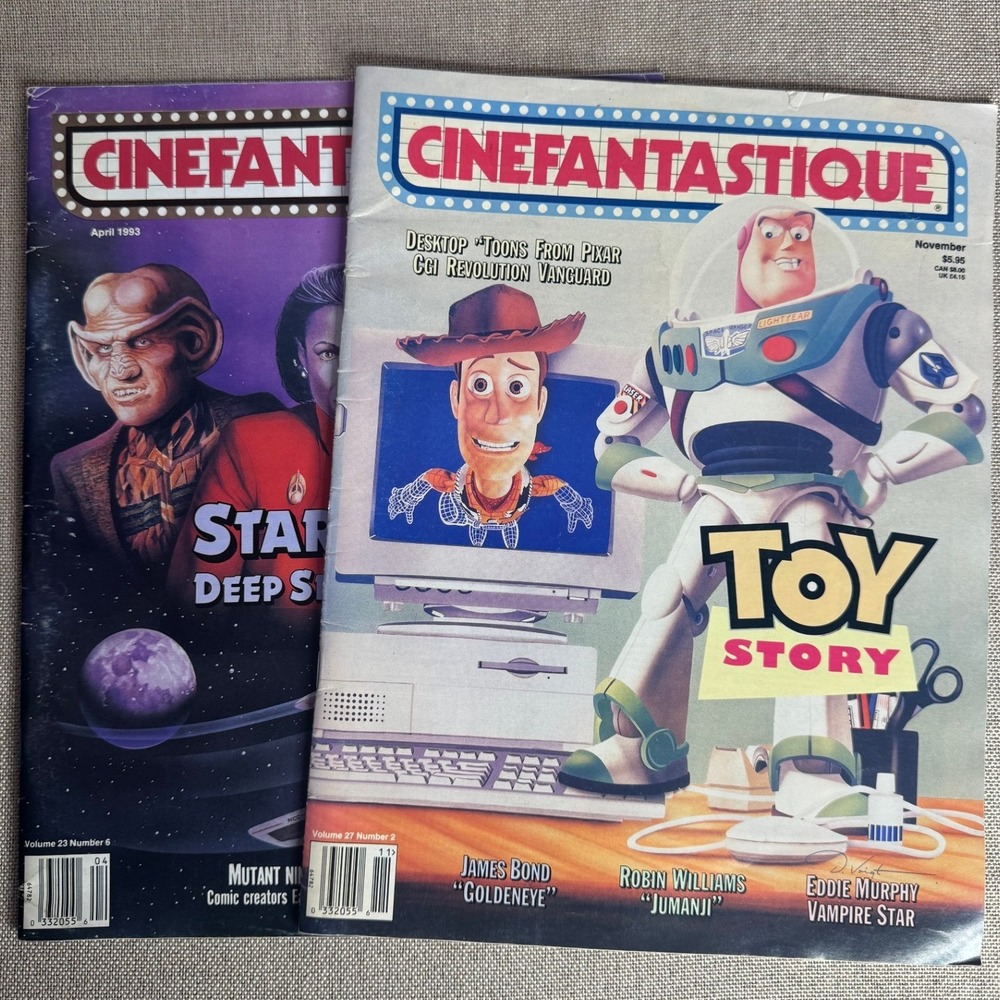 2 Cinefantastique Magazine Lot Toy Story Pixar Star Trek Deep Space Nine 90s CFQ